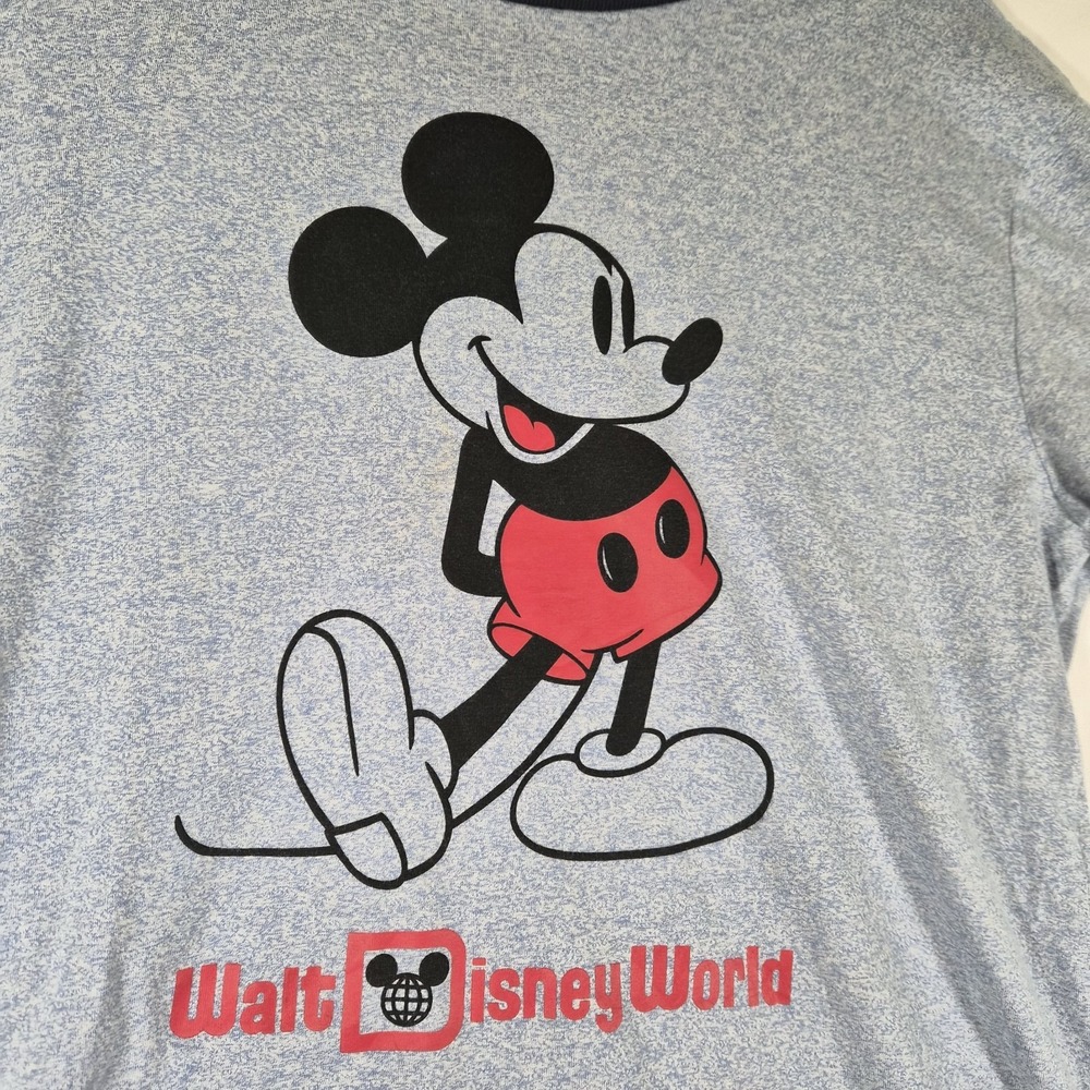 Disney Mickey Mouse T Shirt Men's Large Gray Ringer Walt Disney World Graphic... - Picture 6 of 9